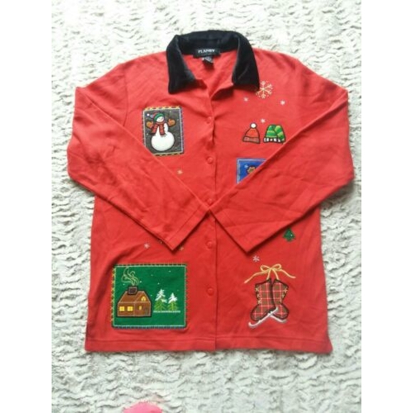 Planet & Co UGLY CHRISTMAS SWEATER TREES Sz S - Picture 7 of 8